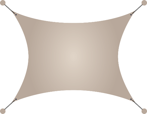 Schema des points d'accroche pour installer une voile d'ombrage sans faute