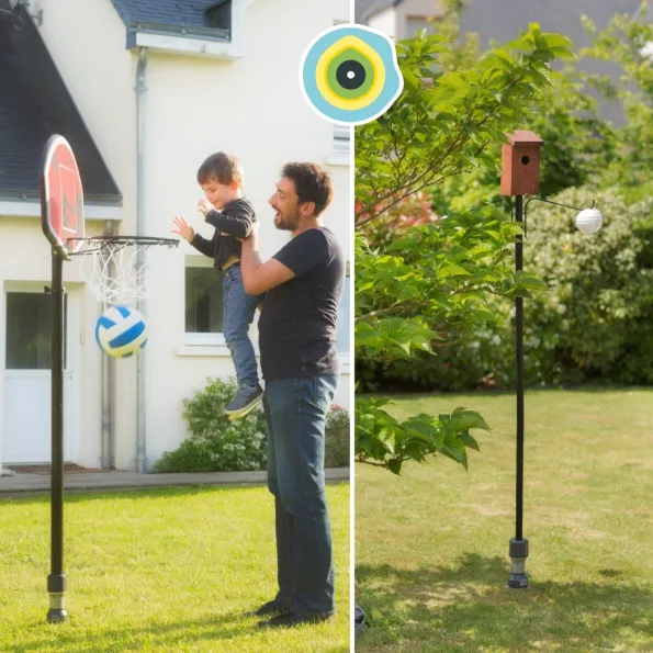 Fixation sur pelouse panier de basket Gard&Rock