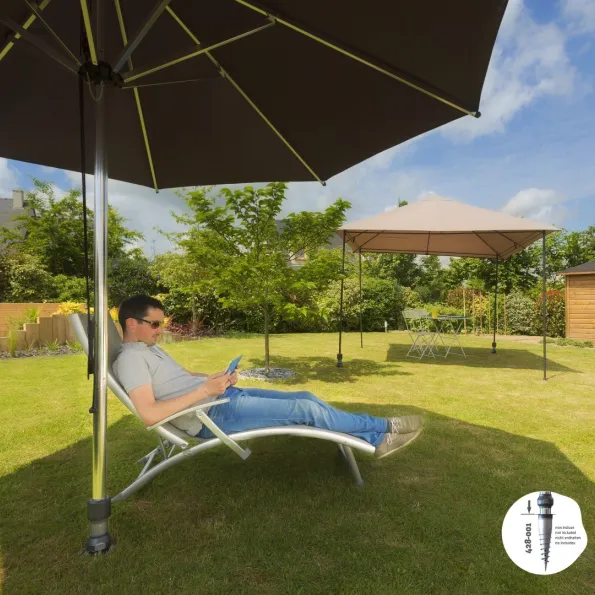 Pied parasol à ancrer sur terrain penté Gard&rock