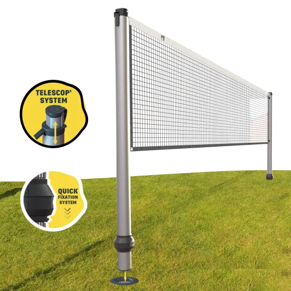 Poteaux multisports télescopiques en aluminium Gard&Rock, réglables pour jeux extérieurs variés