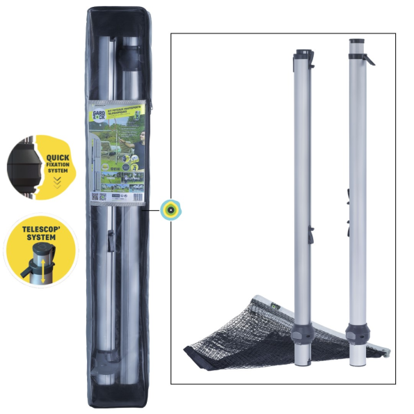 Kit Poteaux Multisports de Jardin Gard&Rock avec filet et housse de transport