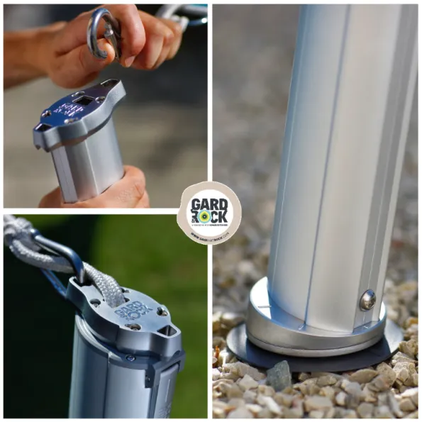 Mât voile d'ombrage design en aluminium anodisé Gard&Rock