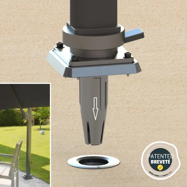 Pied amovible parasol déporté Gard&Rock