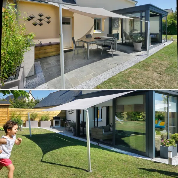 Voile d’ombrage haute densité pour véranda, protection solaire anti-UV et ombrage prolongé