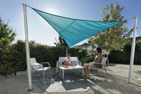 Mât télescopique alu pour voile d’ombrage rectangulaire, hauteur réglable, anti-UV pour terrasses ensoleillées
