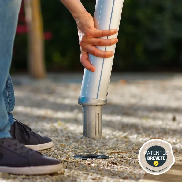 Mât amovible à ancrer au sol pour voile d’ombrage, fixation solide et résistante extérieur